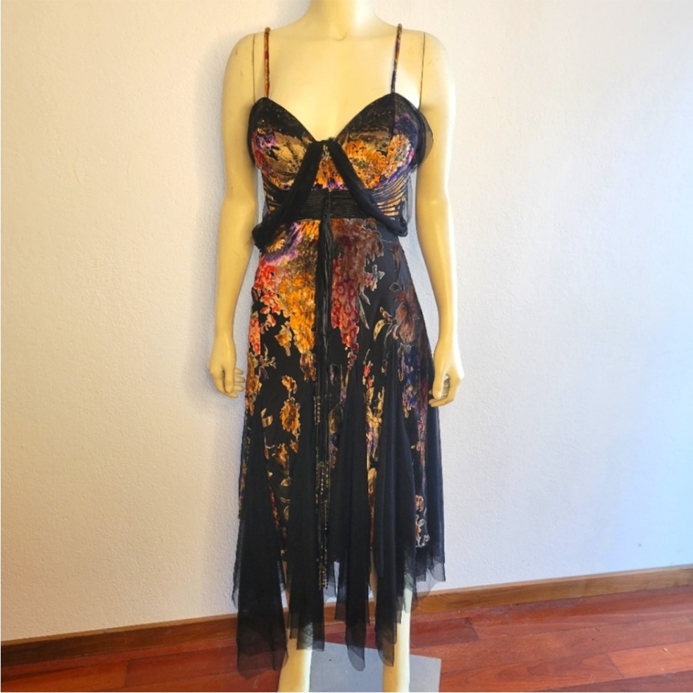 Diane Freis 80s Beaded Dress Velvet 12 S M evening